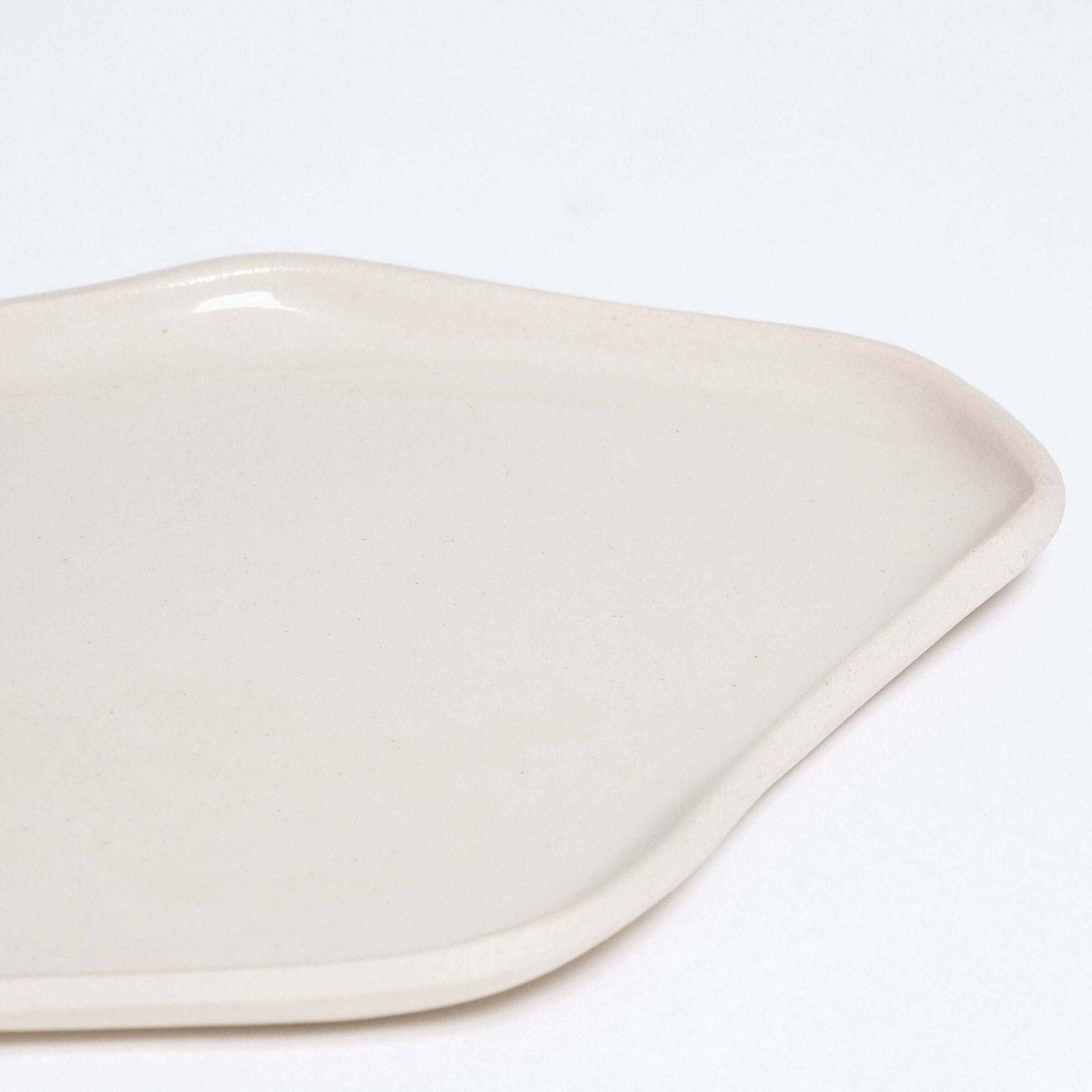 Handgefertigtes Tablett - Creme