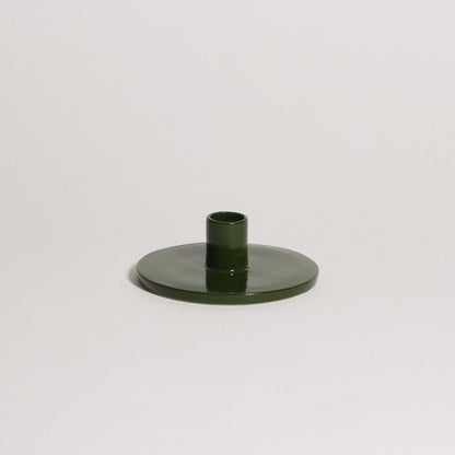 Candle Holder – Green made from durable stoneware with a smooth glaze, perfect for home decor.