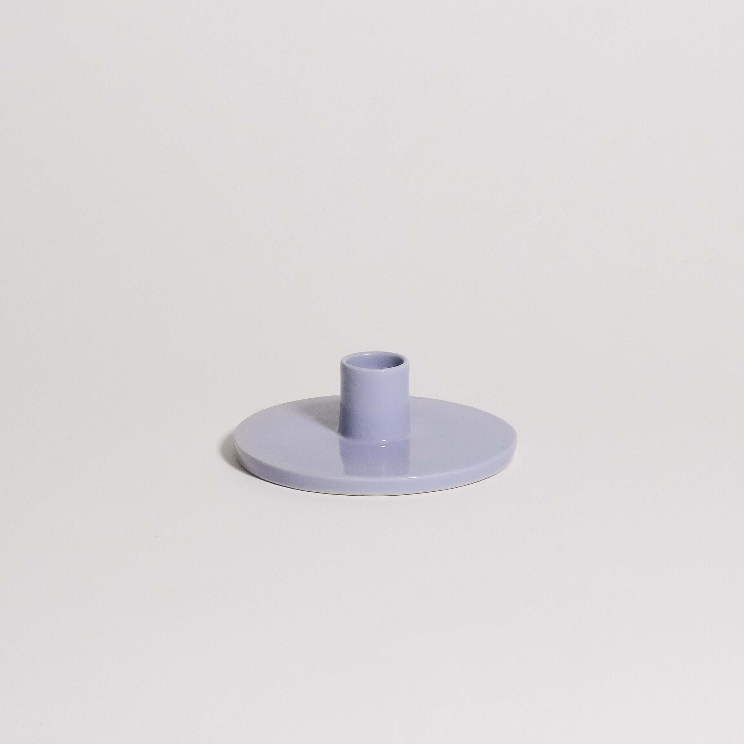 Candle Holder – Lilac made from stoneware with soft lilac glaze for contemporary interiors.
