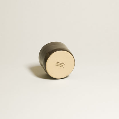 Hojicha Cup – Brown with a glossy brown glaze and hand-finished details, showcasing its unique design.