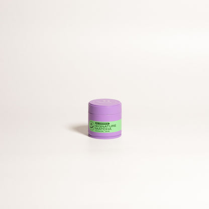 Matcha Set – Classic - Organic Ceremonial Matcha Supreme in a purple container with green label.